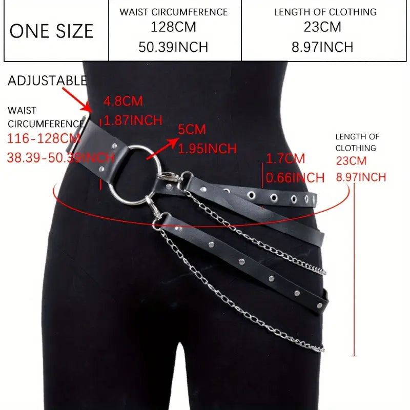Layered Grommet Chain Belt