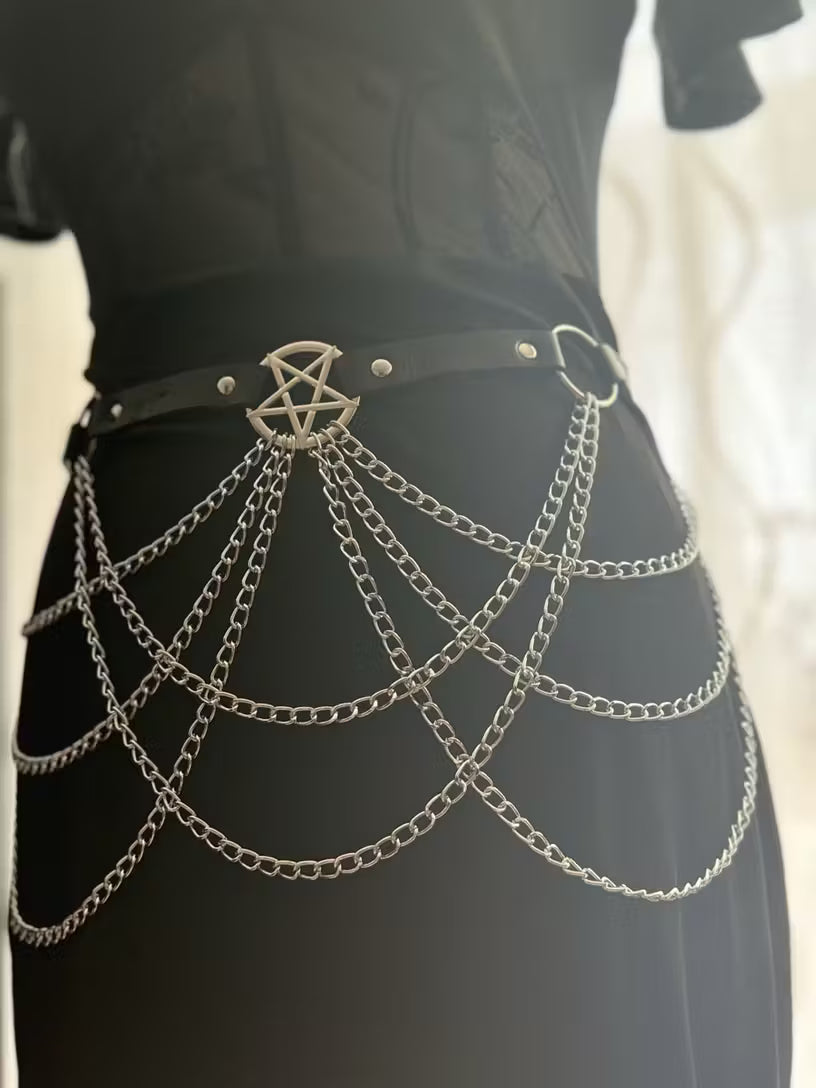 Emo Star Astrology Chain Mail Belt