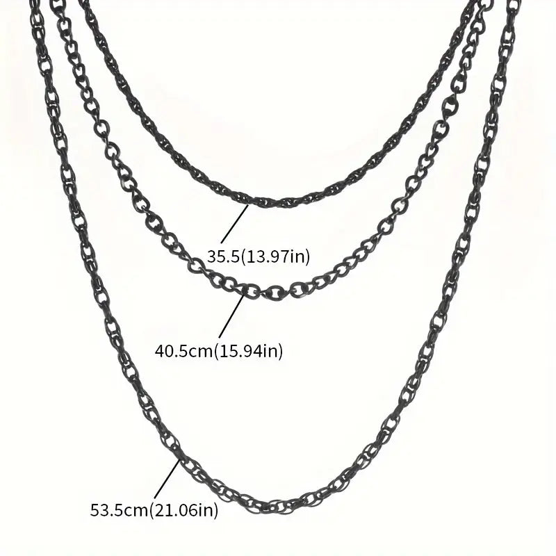 Black Layered Wallet Chain