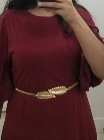 Plus Size Gold Silver Leaf Belt