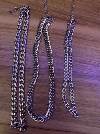 3pc Cuban Link Necklace Set