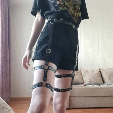 Vegan Leather Leg Harness
