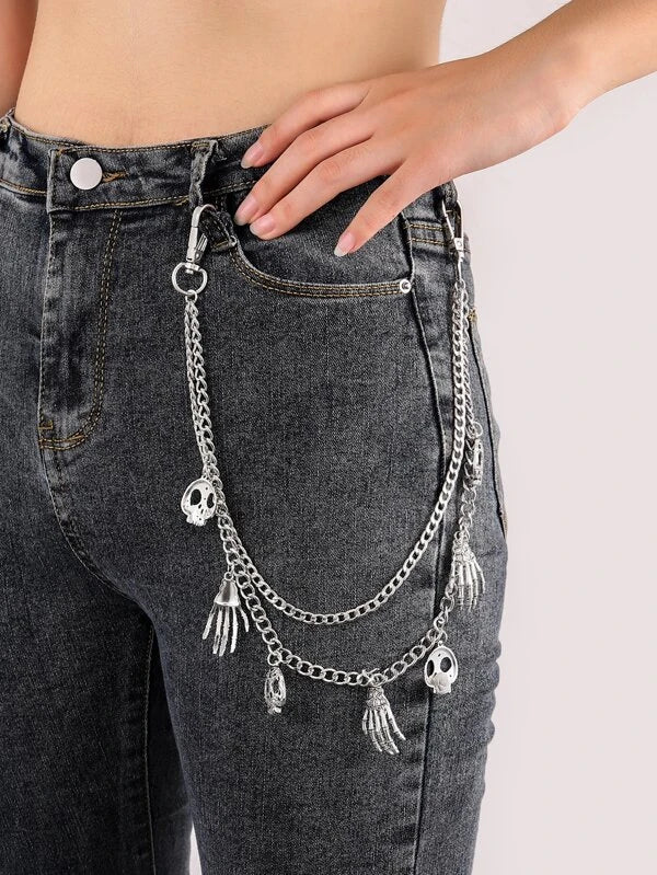 Mall Gothic Skull Pants Chain