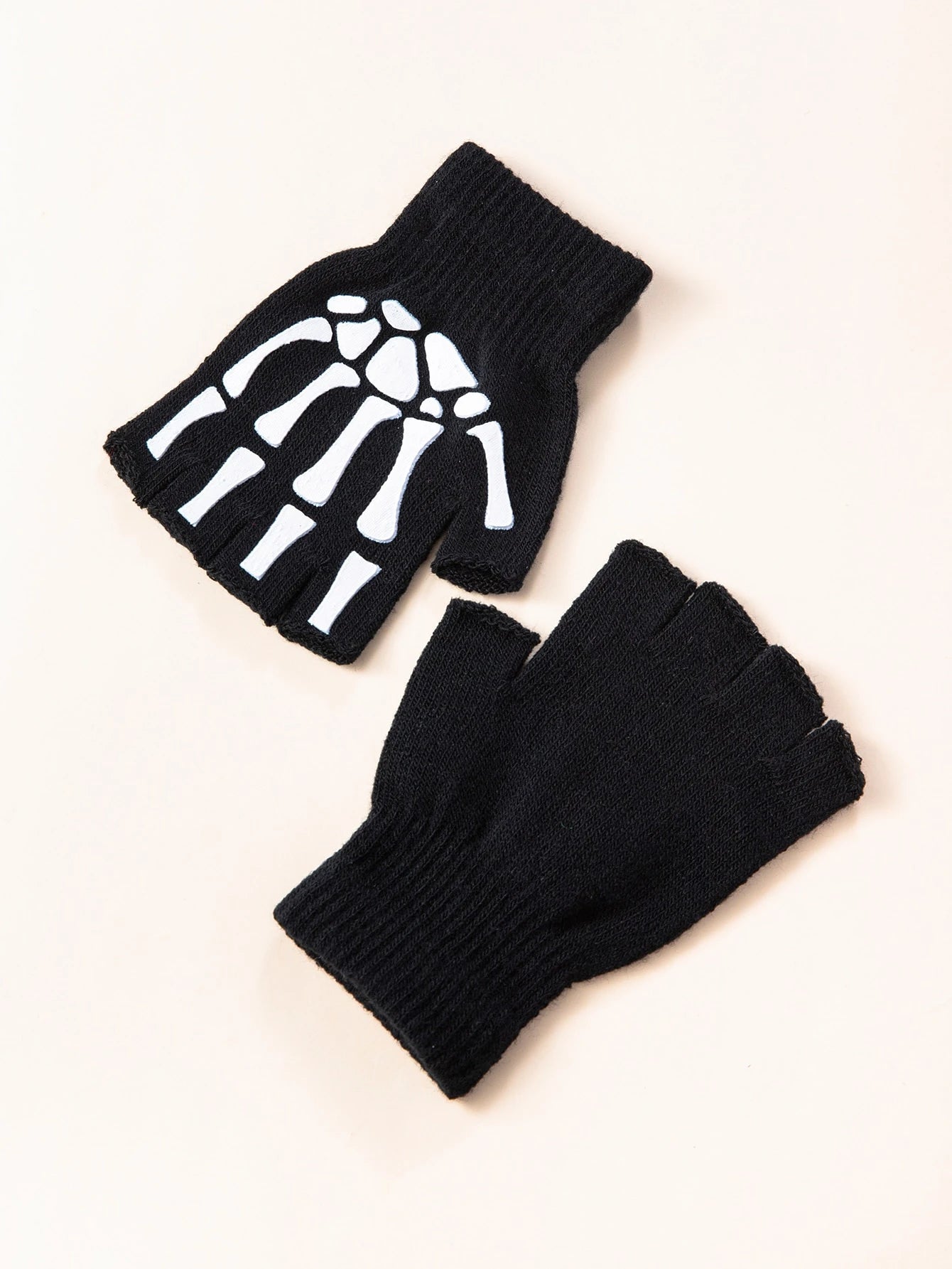 Skeleton Emo Fingerless Gloves