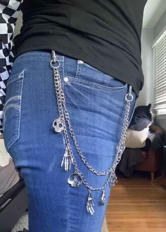 Mall Gothic Skull Pants Chain