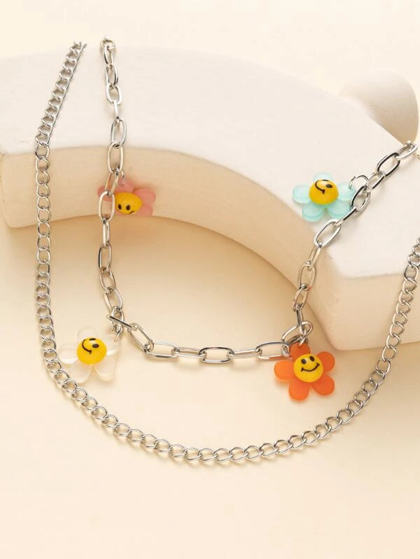Daisy Beaded Rainbow Chain