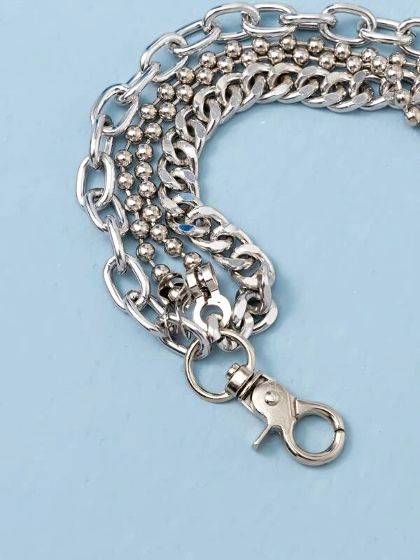 Layered 4 Row Pants Chain