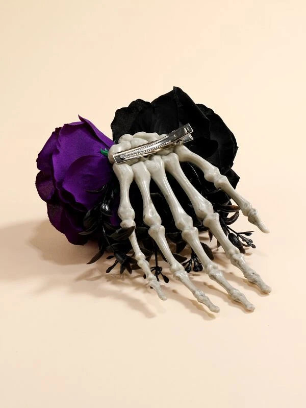 Gothic Purple Flower Large Hair Clip