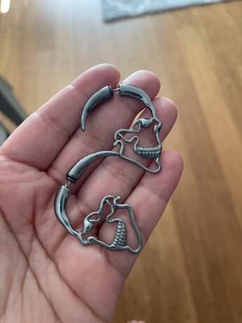 Skeleton Goth 3D Earrings