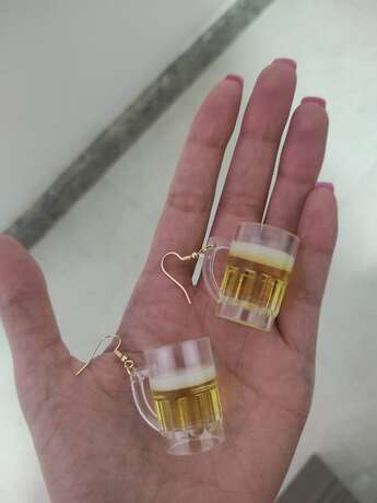 Acrylic Beer Mug Earrings