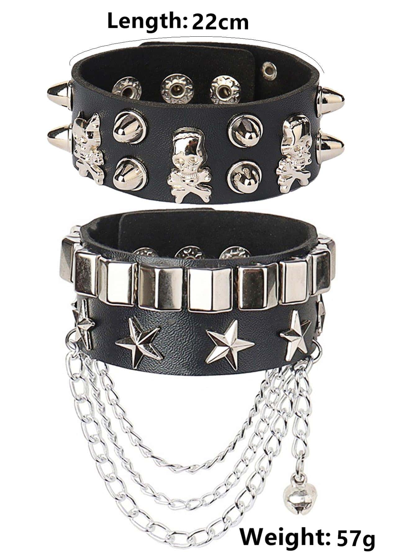 Punk Cuff Bracelet 2PC Set