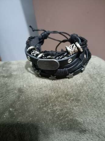 Y2K Punk Leather 5pc Bracelet Set