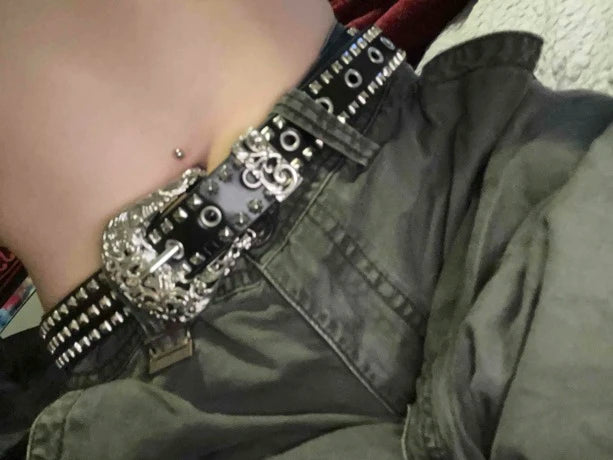 Rivet Studded Belt Western Belt
