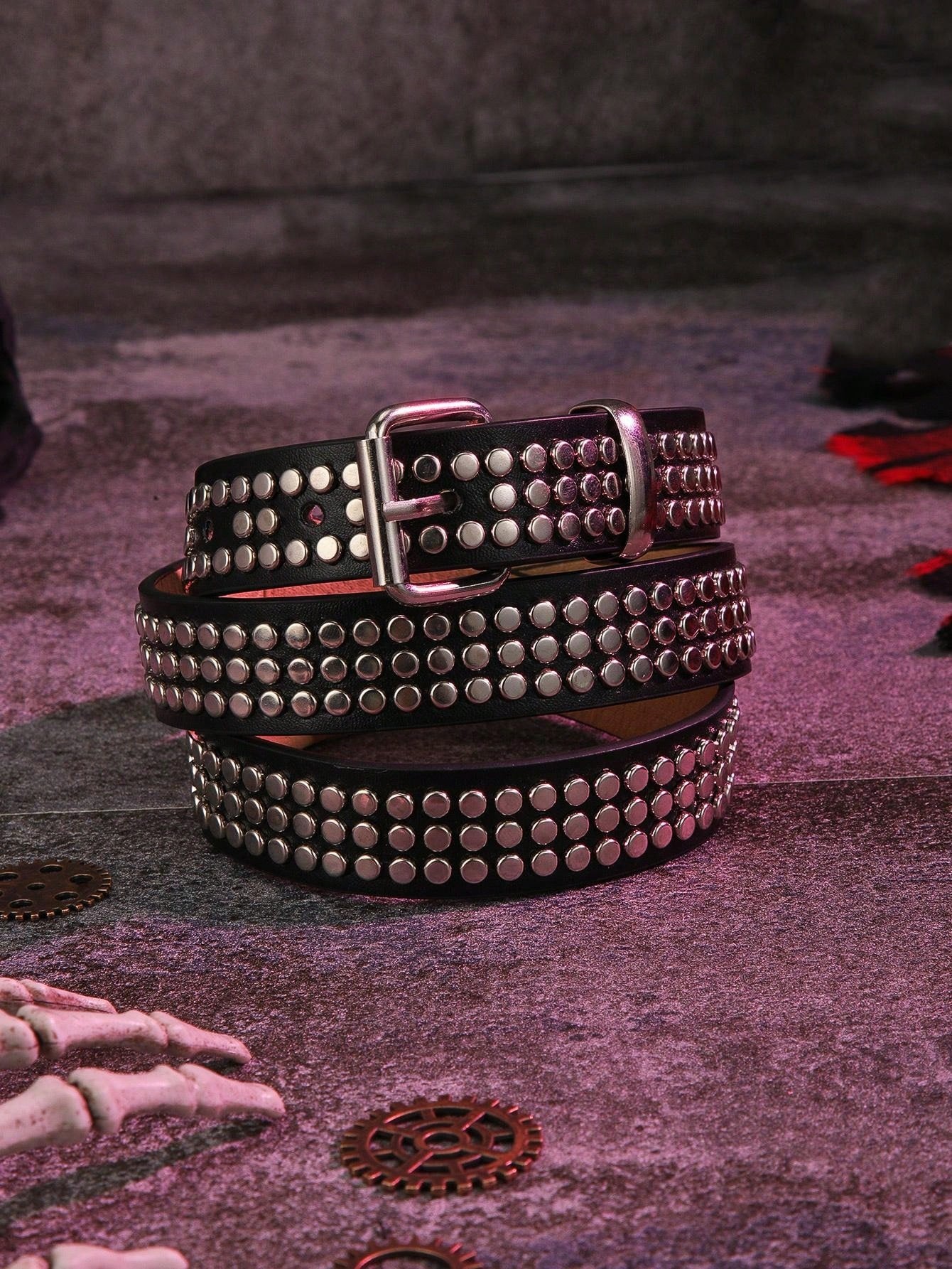 Rivet Stud Button Belt