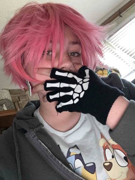 Skeleton Emo Fingerless Gloves