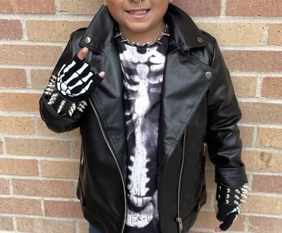 Skeleton Emo Fingerless Gloves