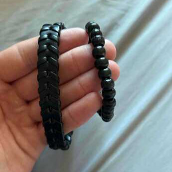 Black Woven Bracelet Set