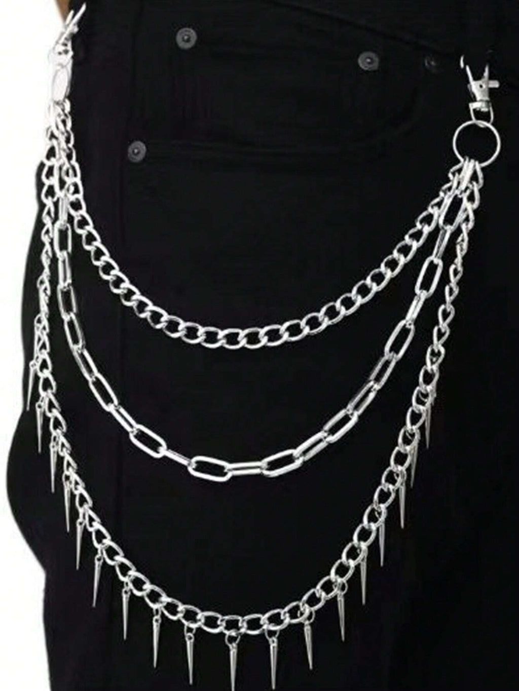 Spike Layered Goth Pants Chain