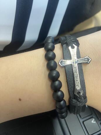 Black Cross Bracelet Set