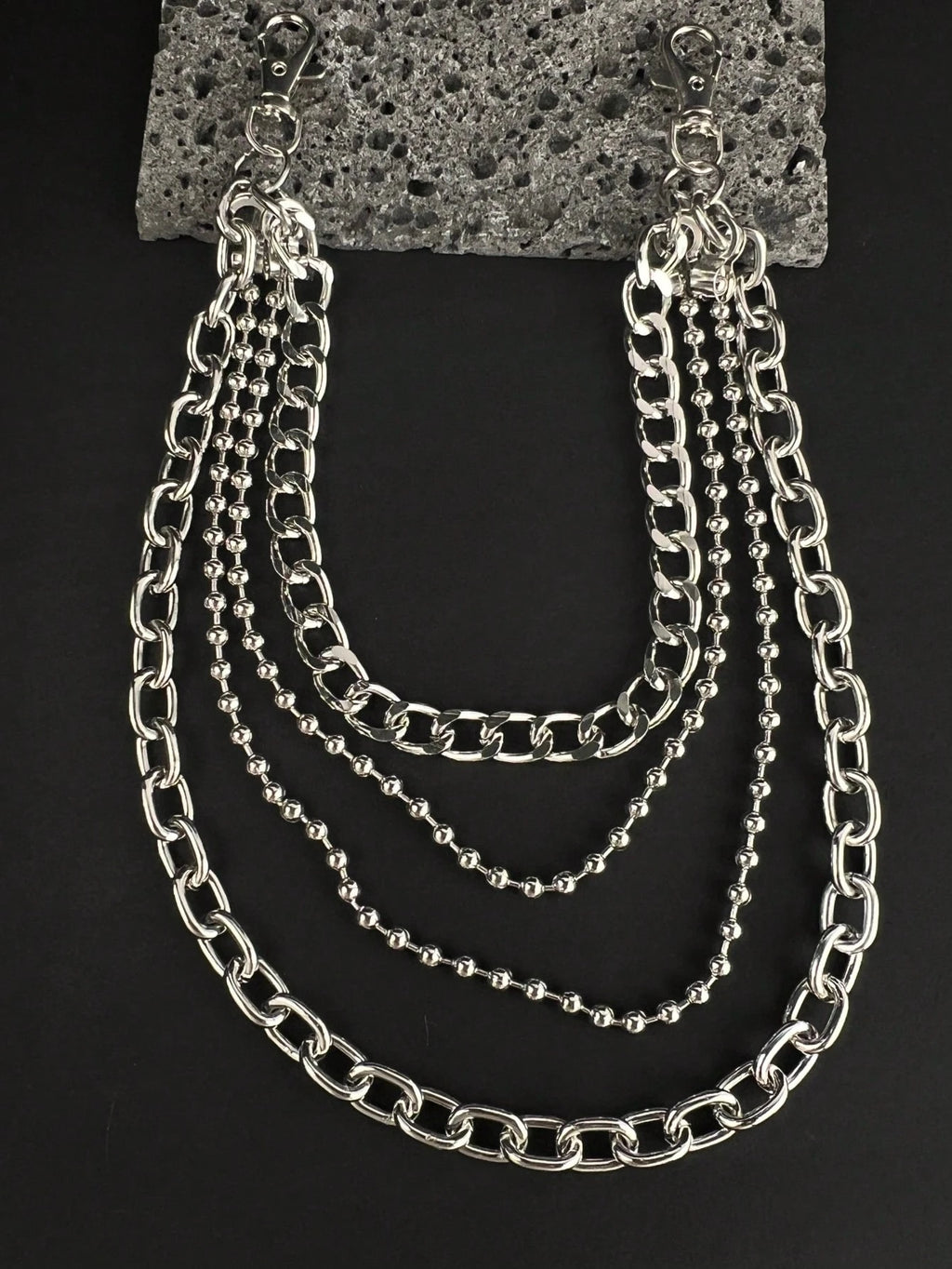 Layered 4 Row Pants Chain