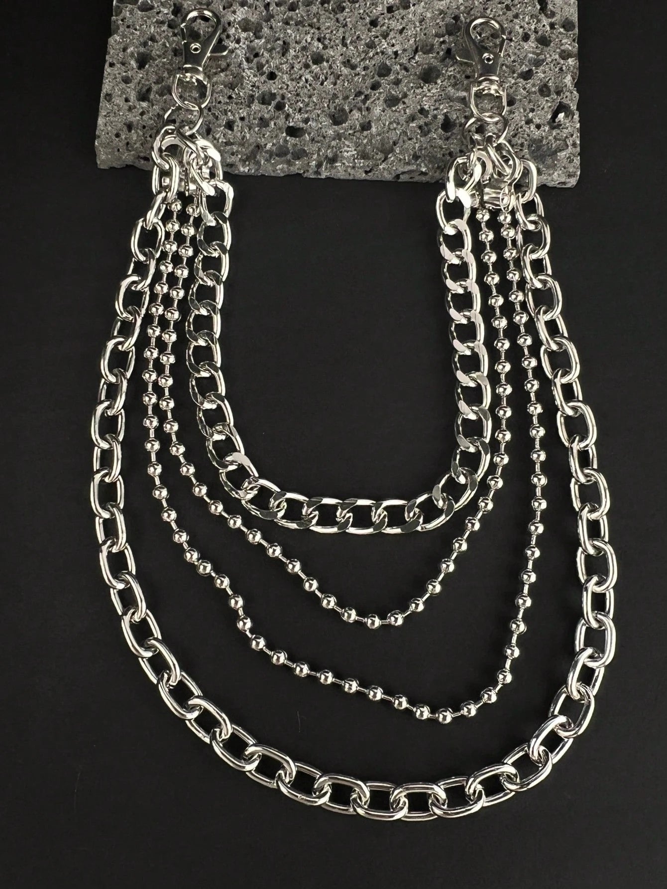 Layered 4 Row Pants Chain