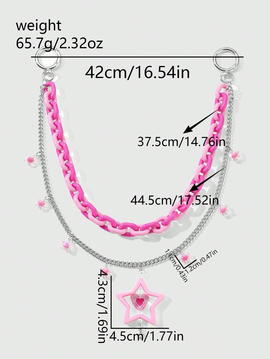 Kandi Hot Pink Pants Chain
