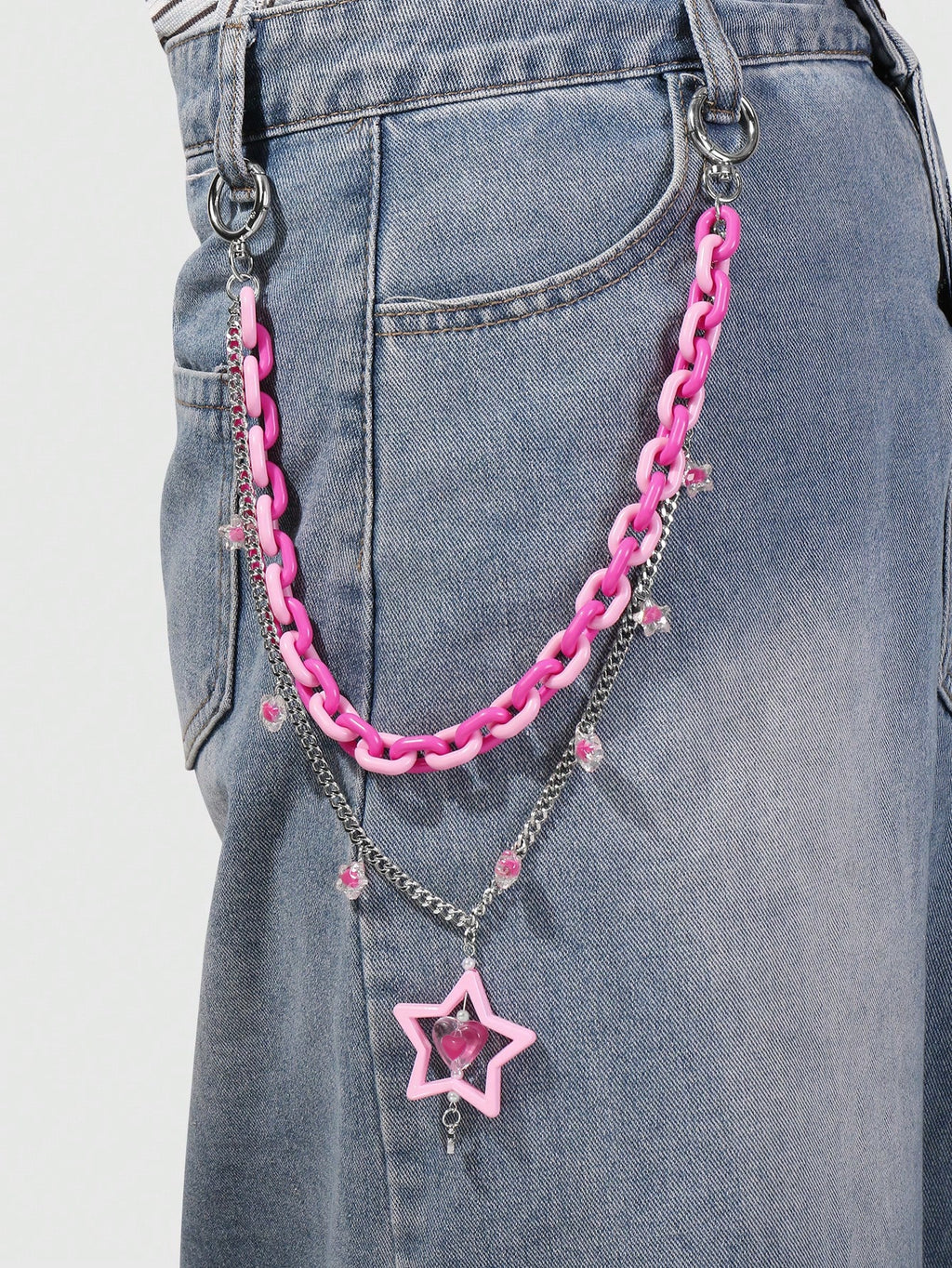 Kandi Hot Pink Pants Chain