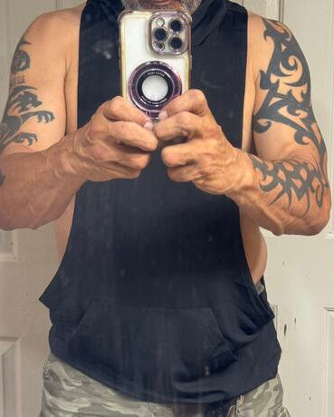 Black Sleeveless Hoodie