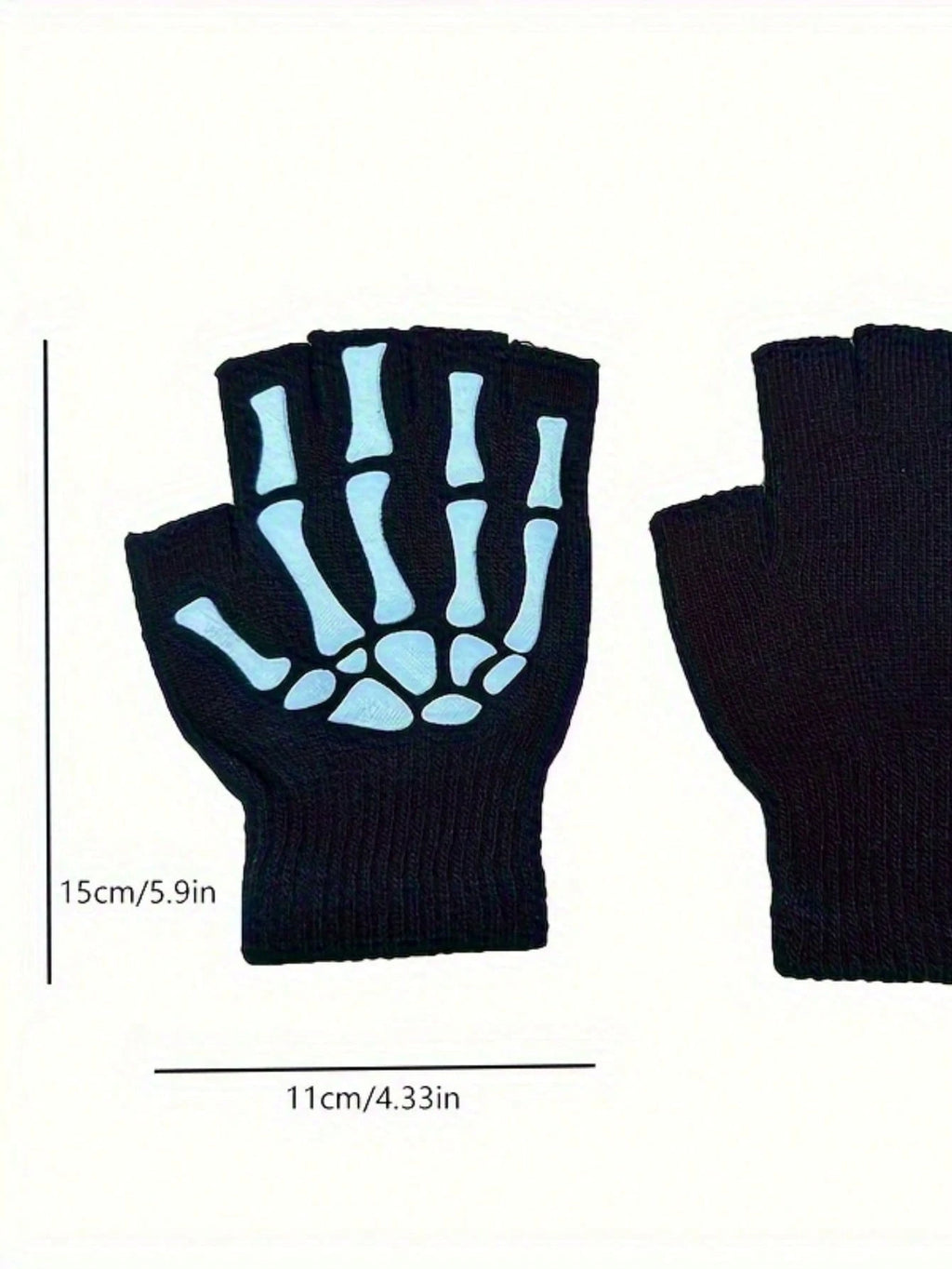 Skeleton Emo Fingerless Gloves