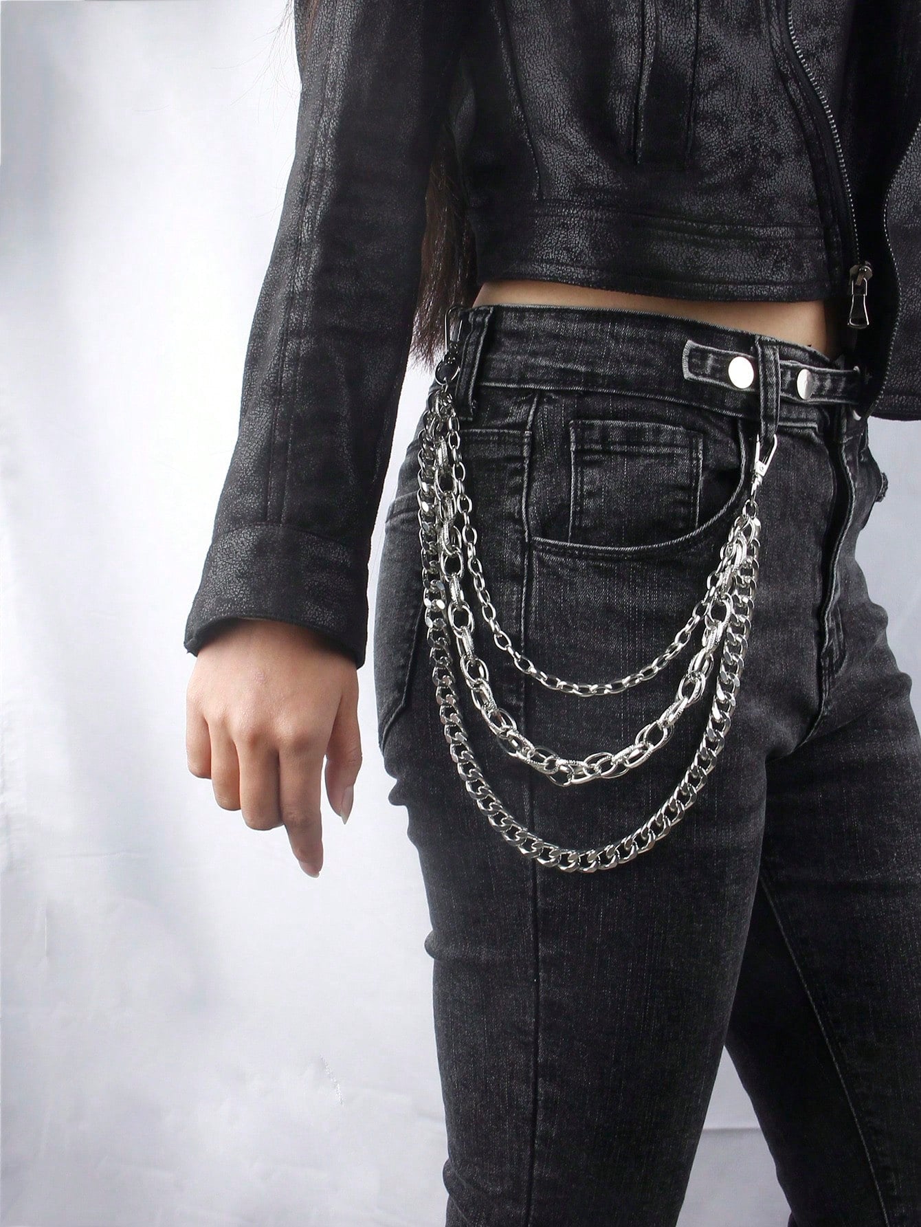 Layered 3 Row Pants Chain