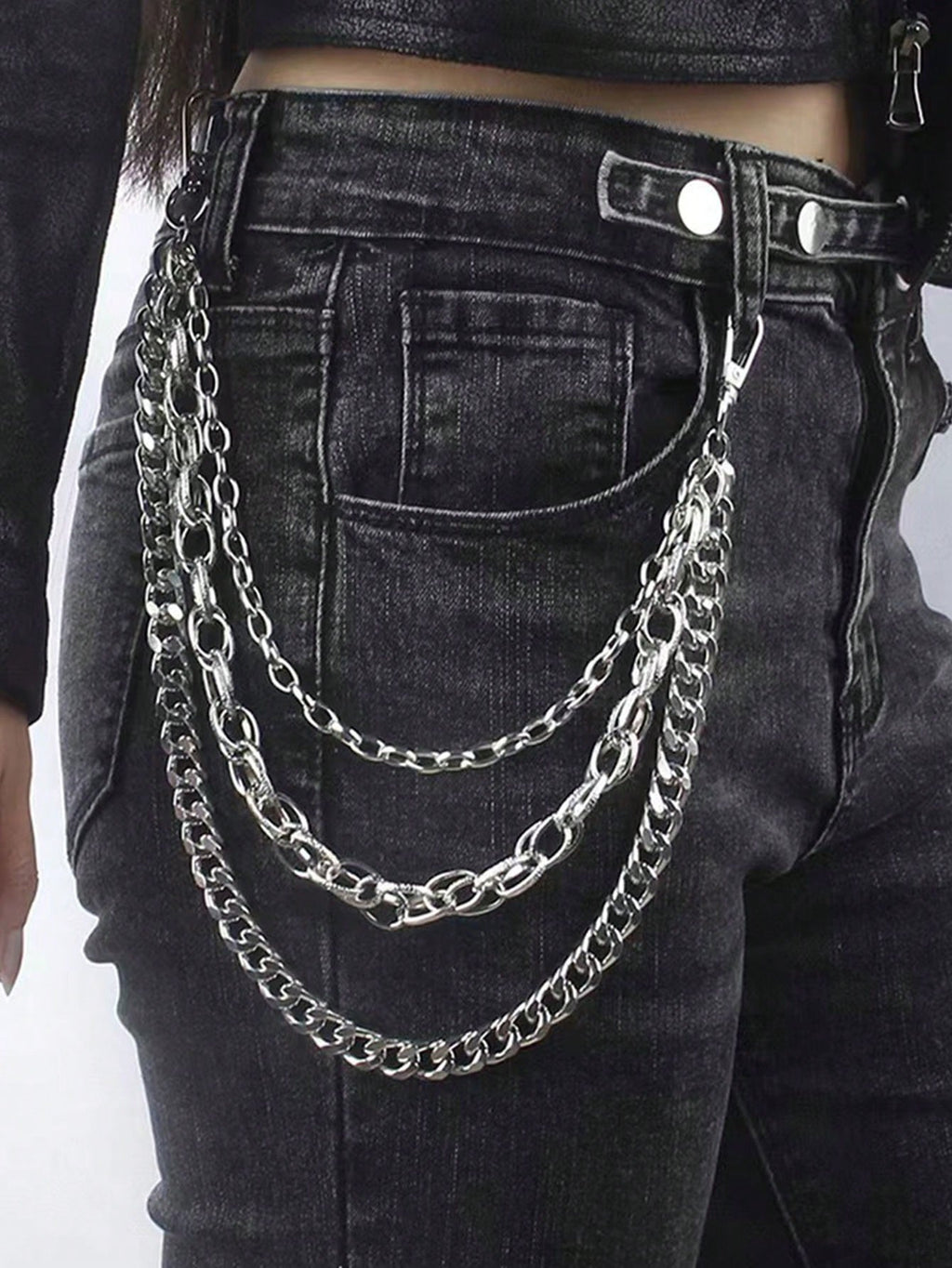 Layered 3 Row Pants Chain