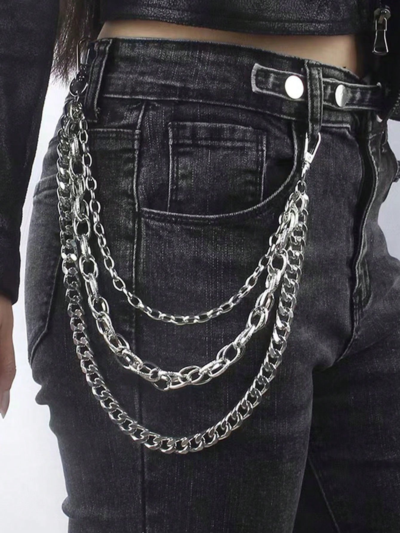 Layered 3 Row Pants Chain