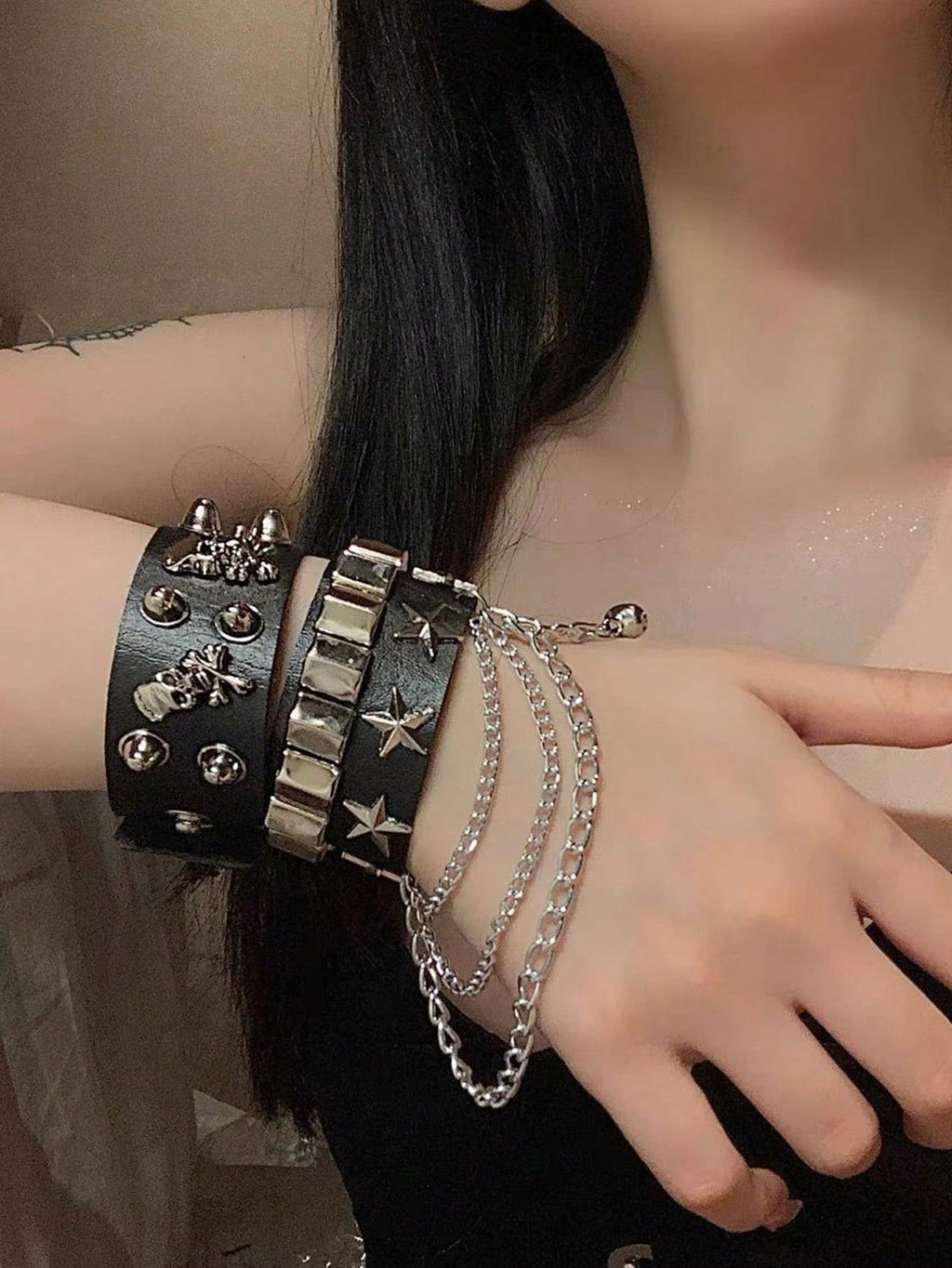 Punk Cuff Bracelet 2PC Set