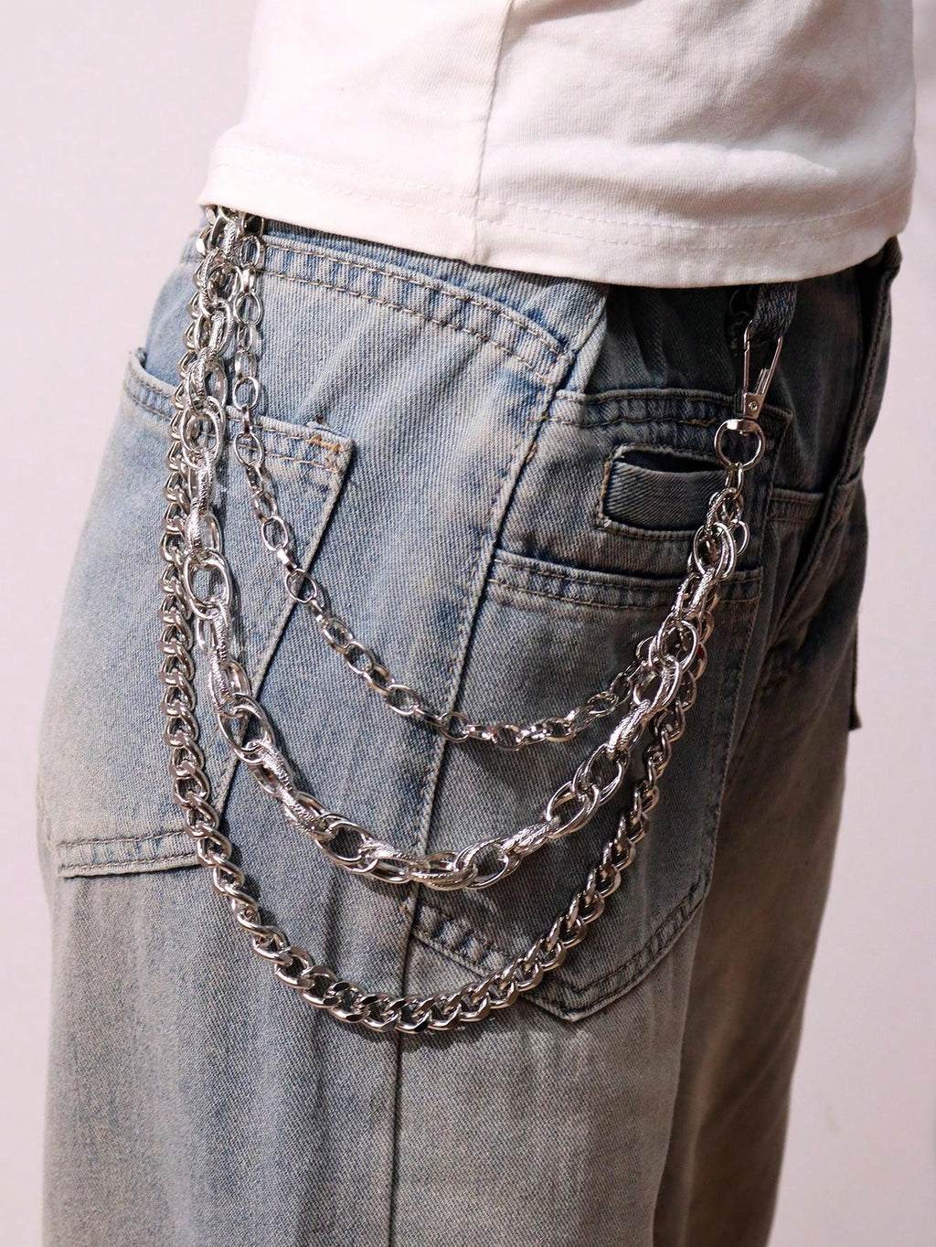 Layered 3 Row Pants Chain