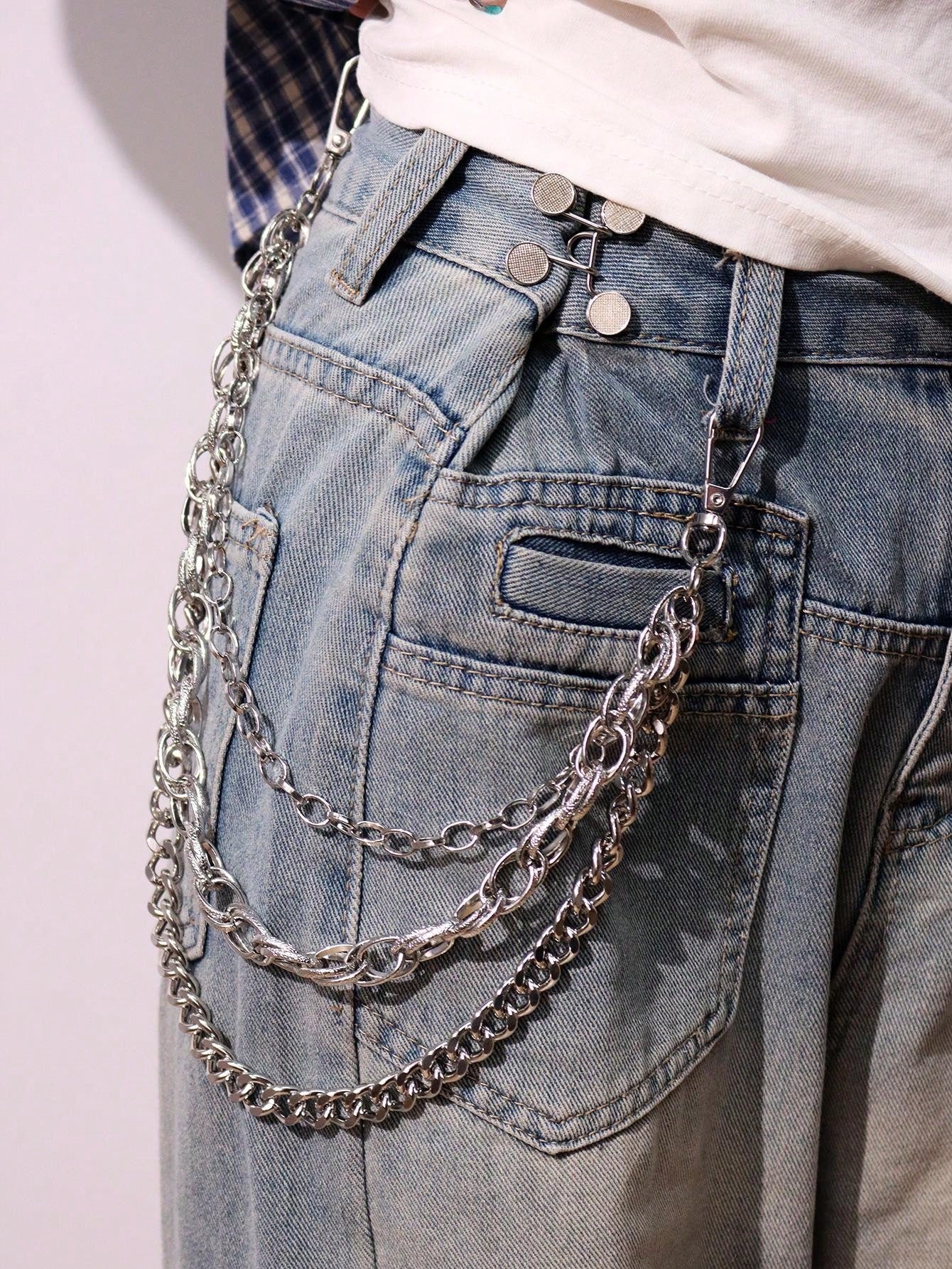 Layered 3 Row Pants Chain
