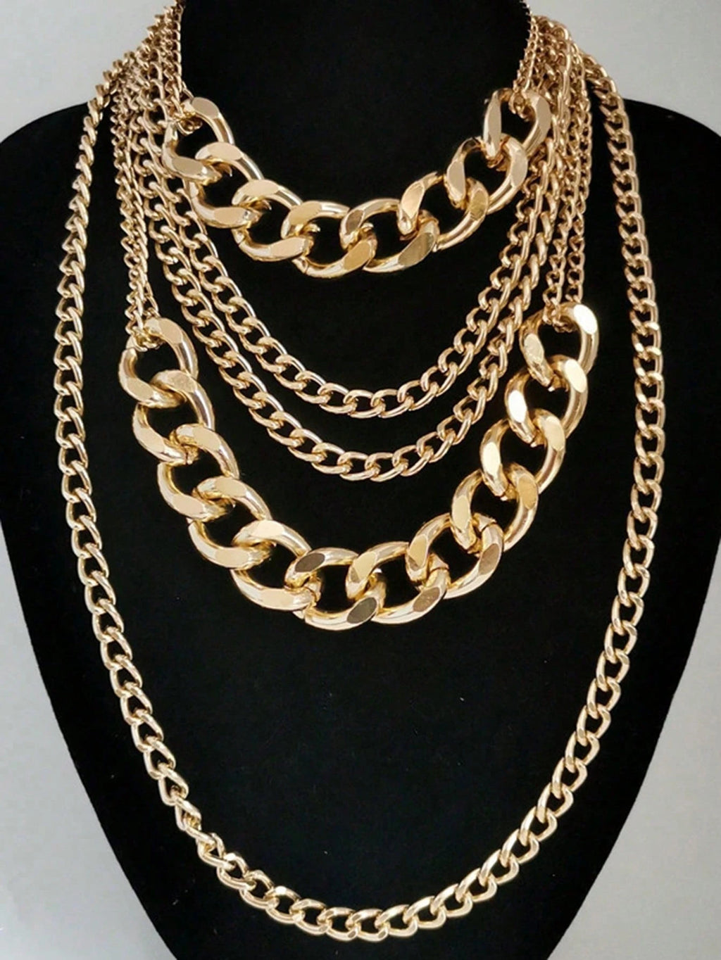 Layered Gold Chunky Necklace