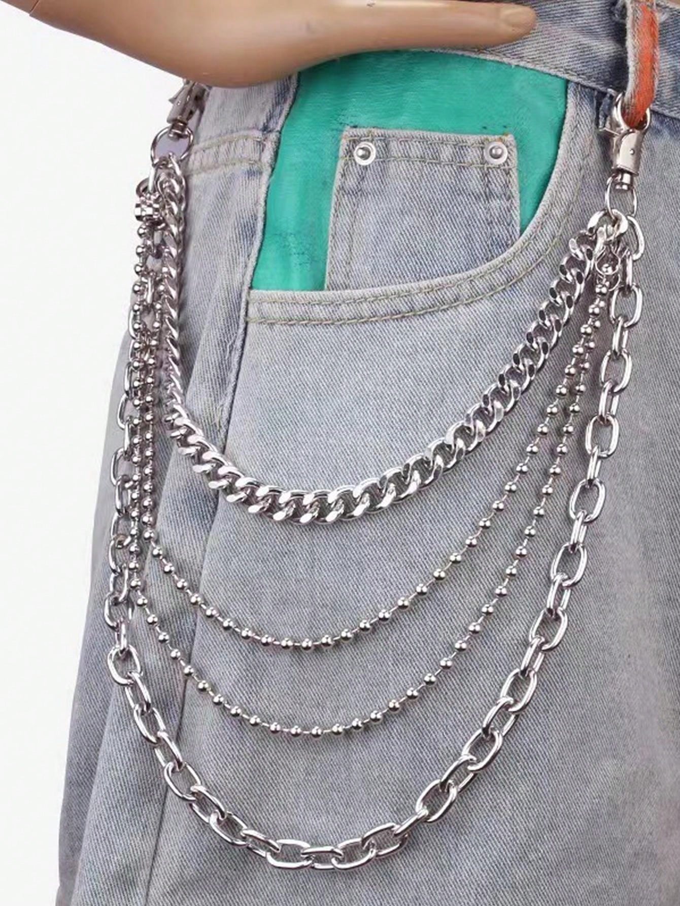 Layered 4 Row Pants Chain