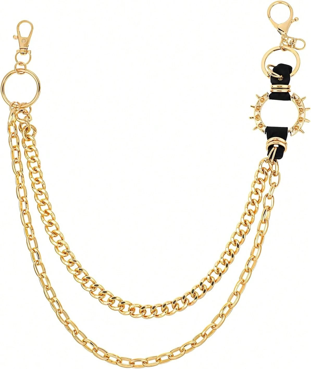 Gold Spiked O-Ring Wallet Chain