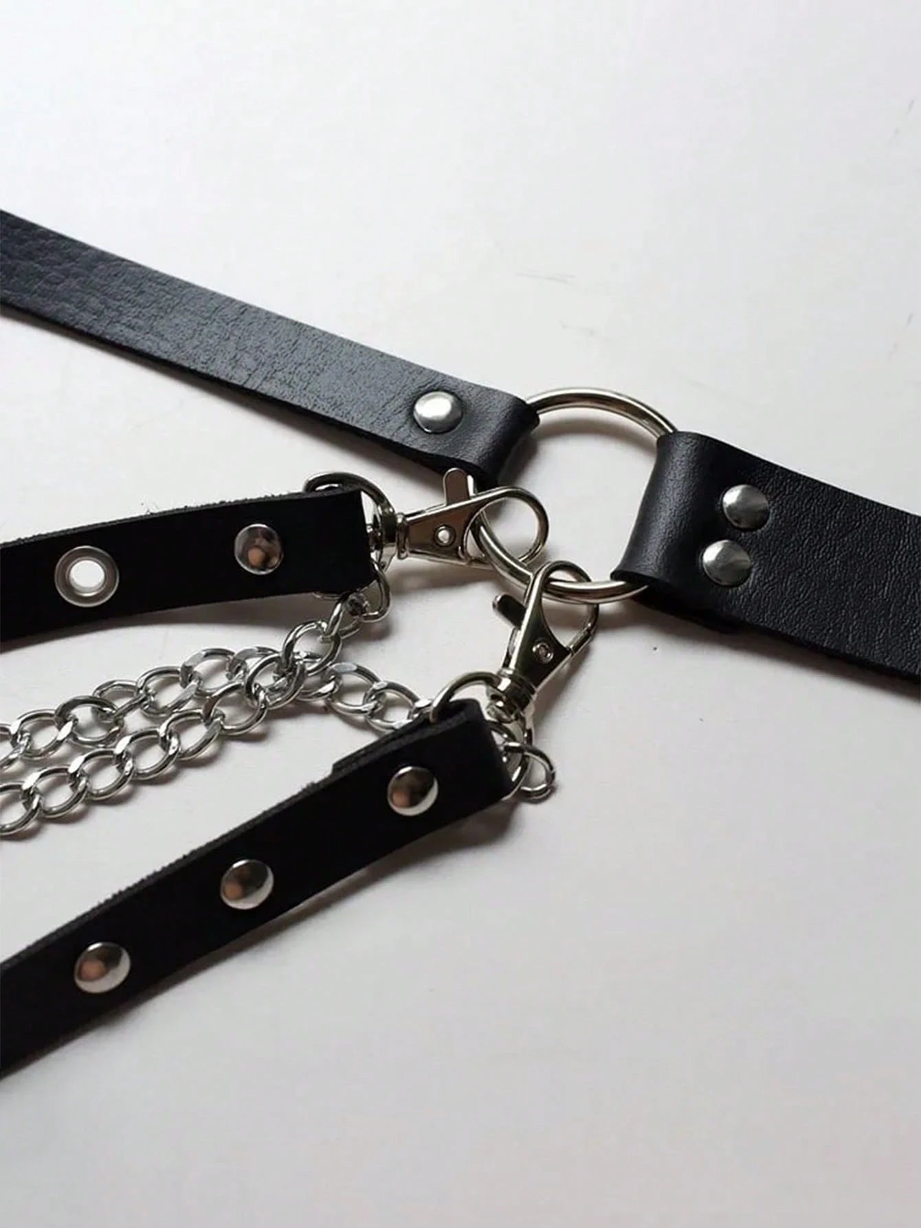 Layered Grommet Chain Belt