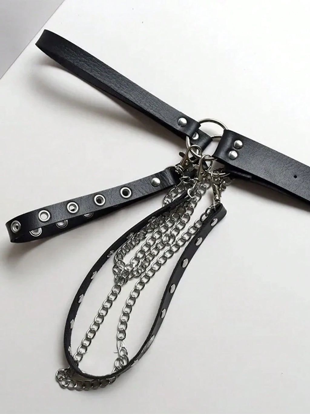 Layered Grommet Chain Belt