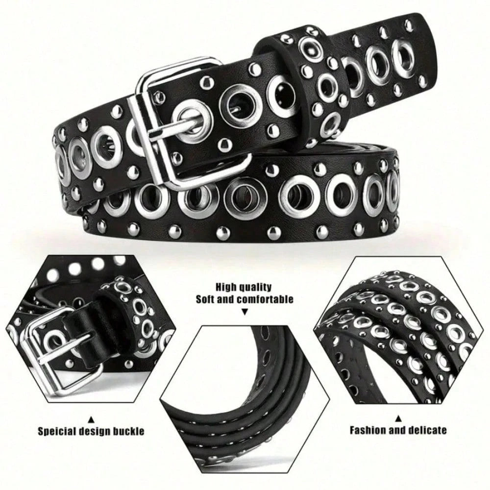 Grommet Black Belt Plus Size