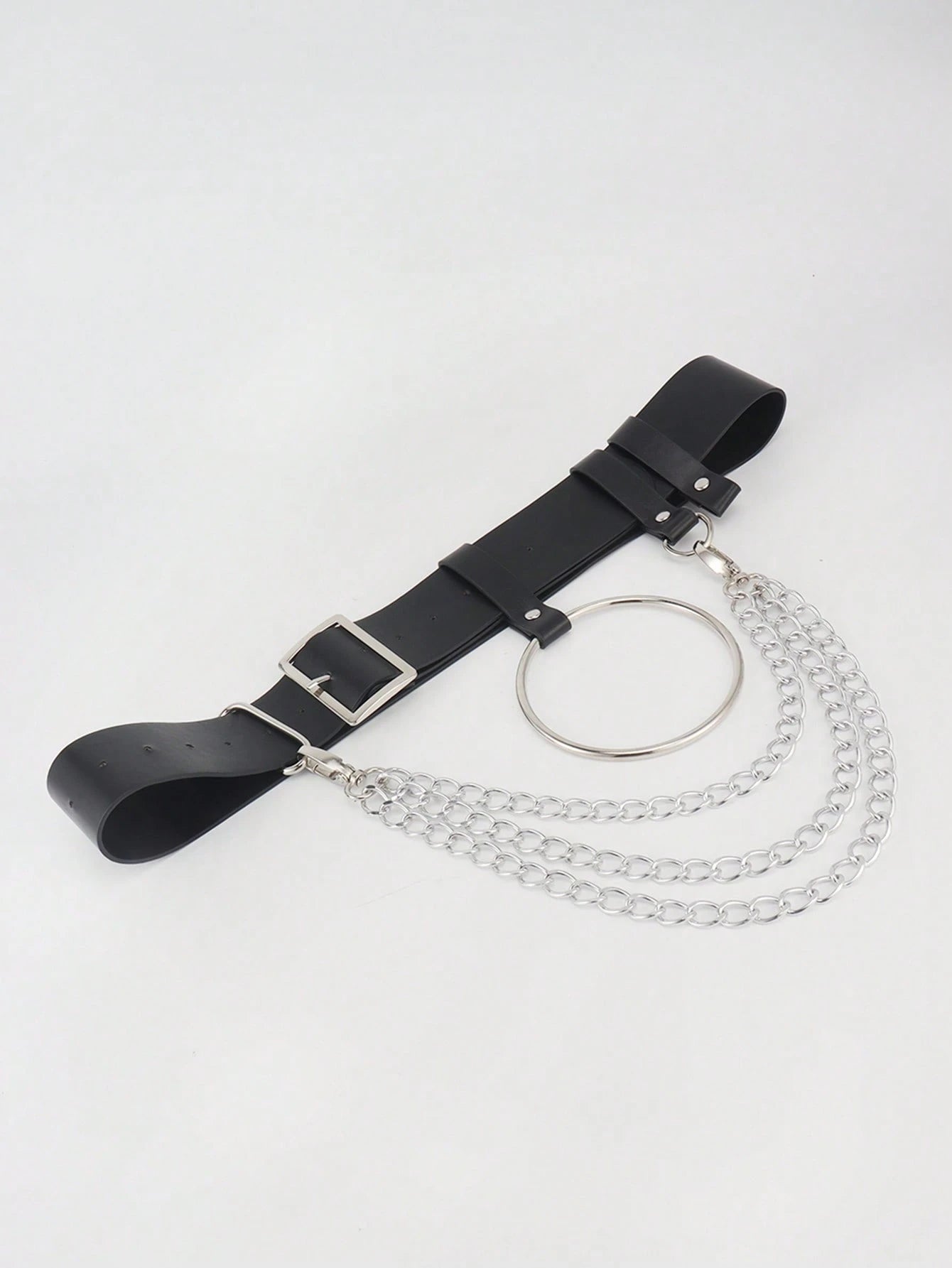 Black O-Ring Chain Belt