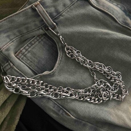 Layered 3 Row Pants Chain