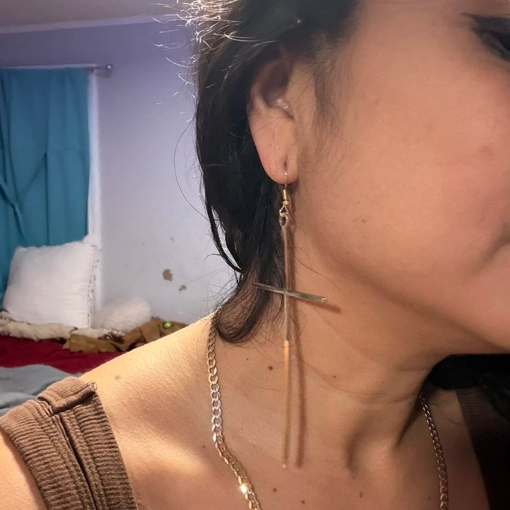 Cross Silver Earrings