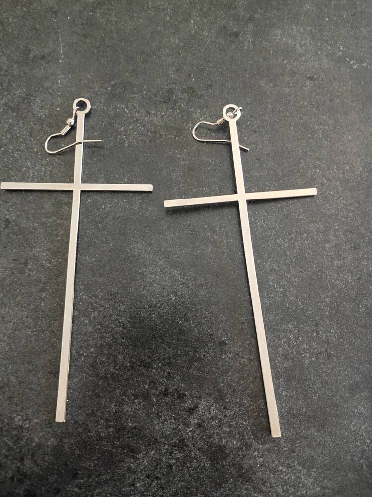 Cross Silver Earrings