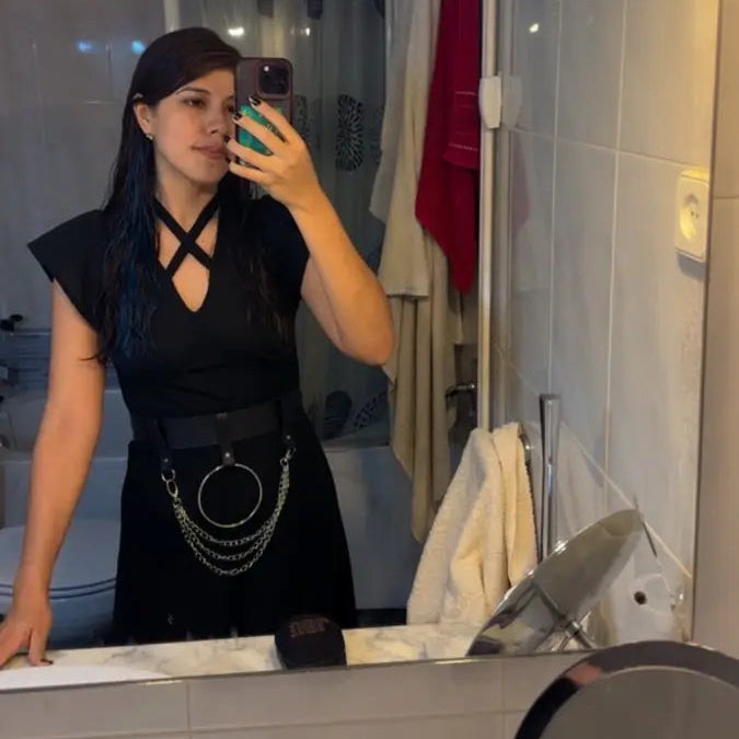 Black O-Ring Chain Belt