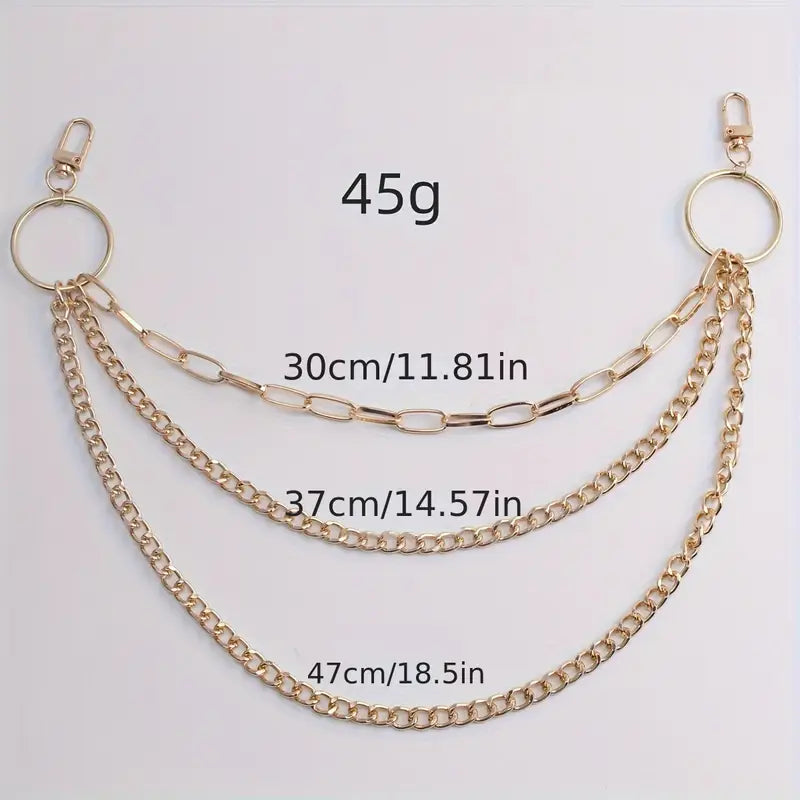 Layered 3 Row Pants Chain