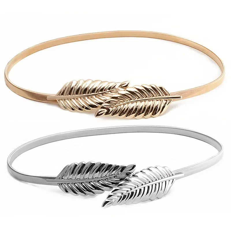 Plus Size Gold Silver Leaf Belt