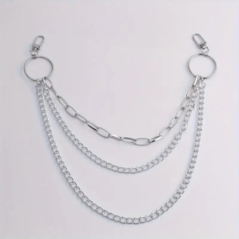 Layered 3 Row Pants Chain