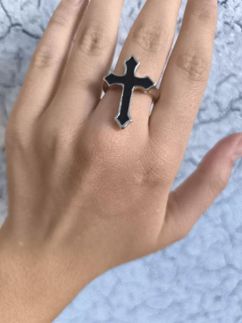 Cross Black Ring